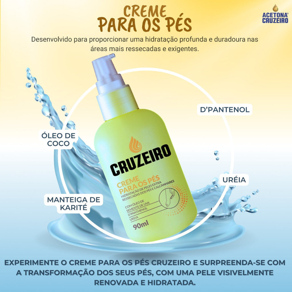 Kit 2 Creme Para Os Pés Cruzeiro 90ml – Hidratação e Cuidado Diário Para os Pés