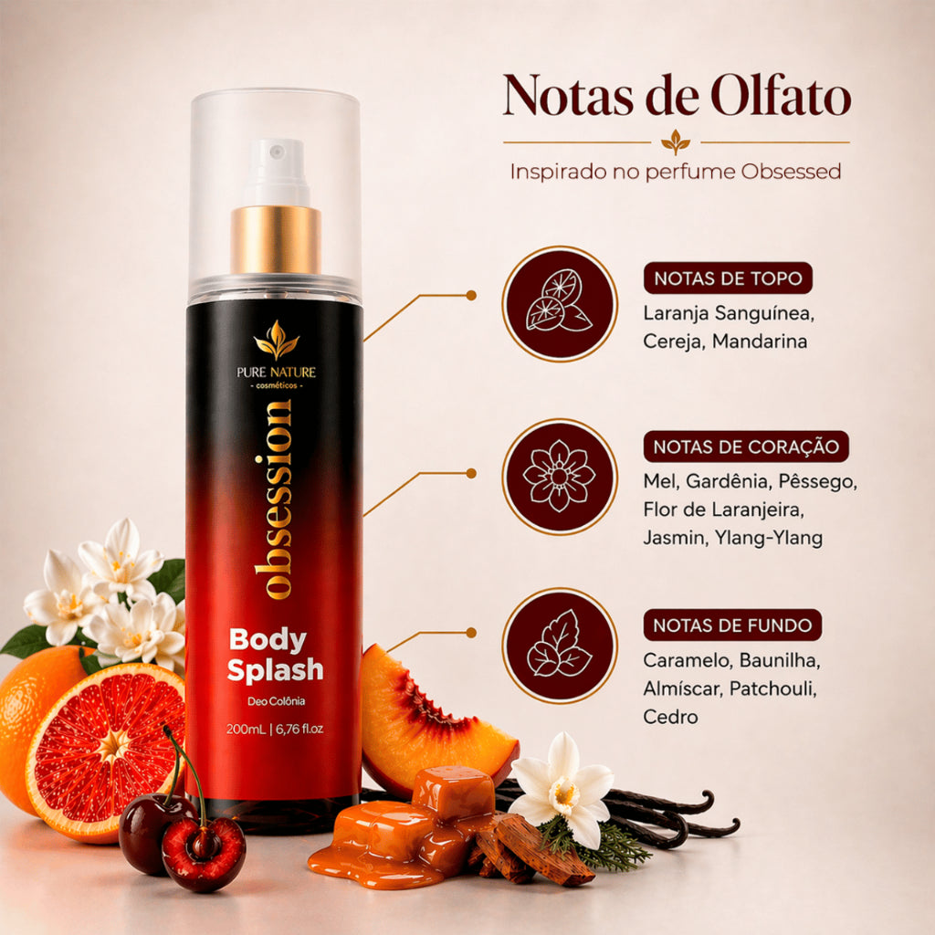Kit Presente Perfumada – 3 Body Splash + 3 Perfumes Capilares Pure Nature
