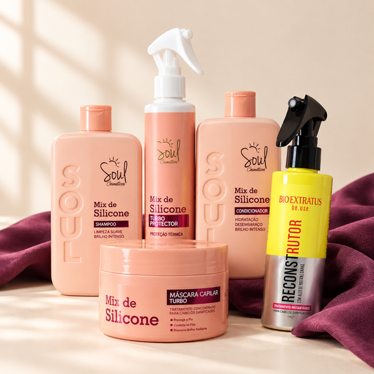 Kit Reconstrução Capilar – Mix de Silicone Soul + Reconstrutor Be.Use