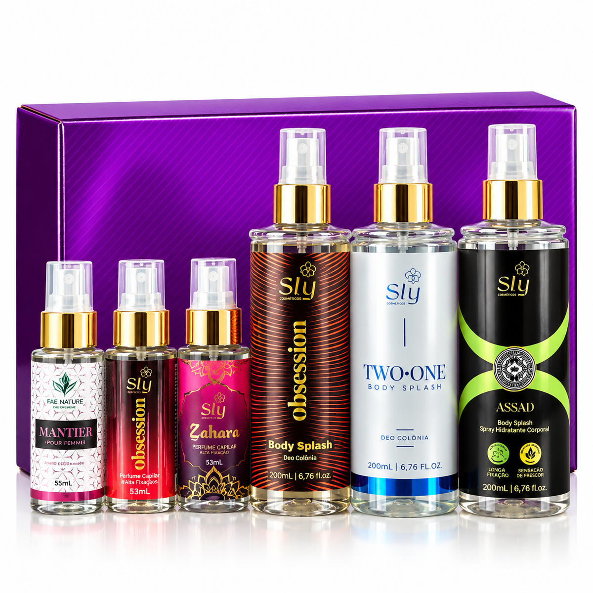 Kit Presente Perfumada – 3 Body Splash + 3 Perfumes Capilares Pure Nature
