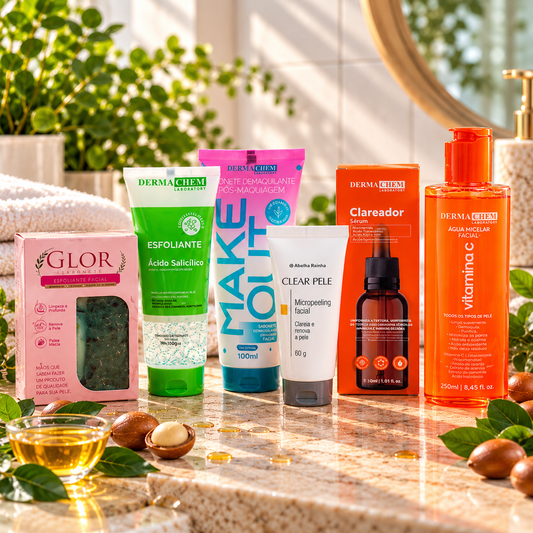 Kit Limpeza de Pele em Casa GLOR – Ritual GLOR + Peeling de Cristal + Esfoliante Enzimático