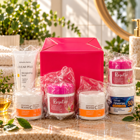 Kit Antissinais Rosa Mosqueta + Vitamina C Abelha Rainha (5 itens)