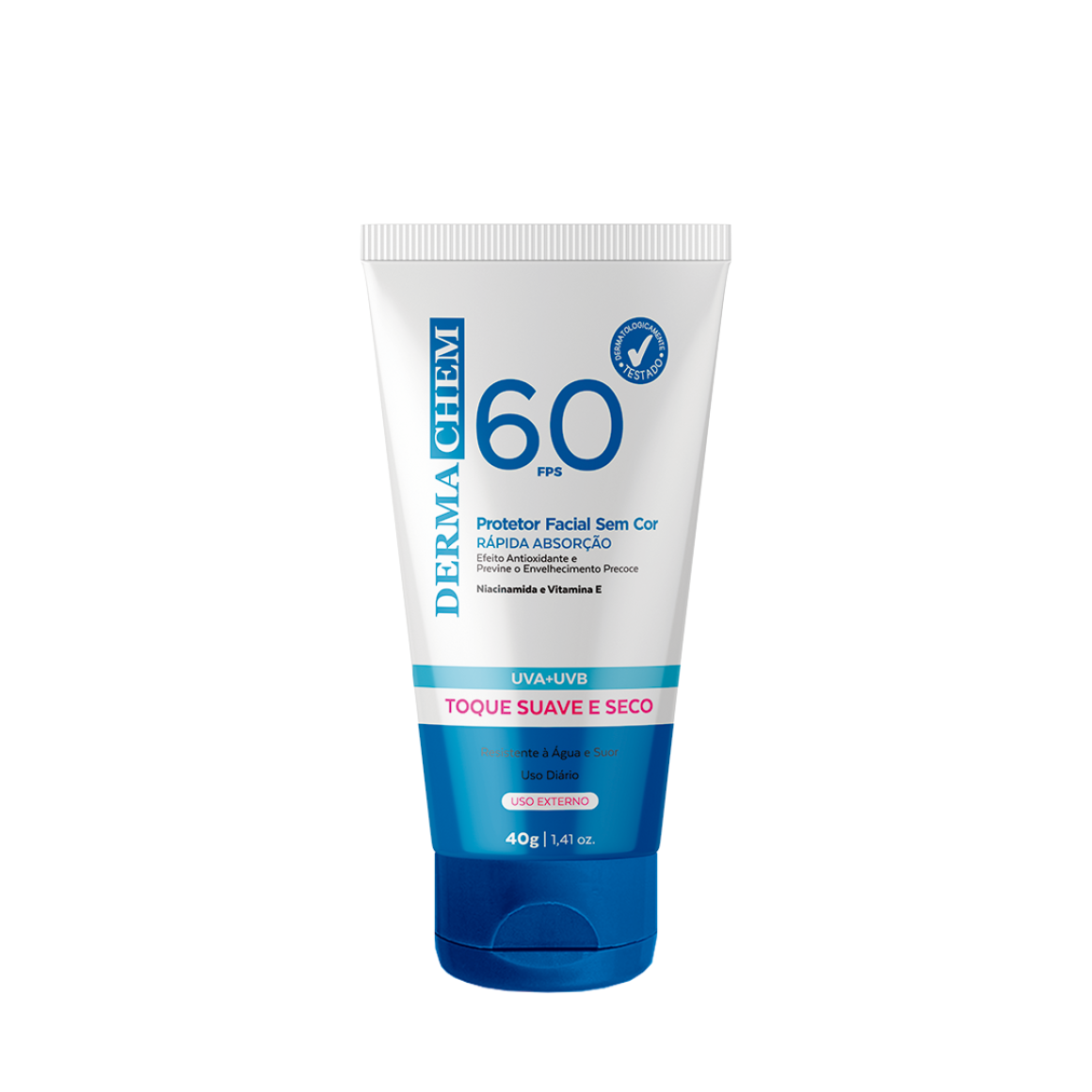 Dermachem Protetor Solar Rosto Fps 60 Sem Cor 40G