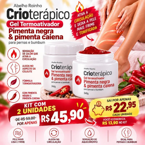 Gel Termoativador Pimenta Negra e Caiena – Abelha Rainha