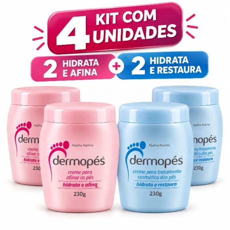Kit Calcanhar Rachado – 4 Dermopés + Creme com Ureia + Cruzeiro Ureia e Esfoliante