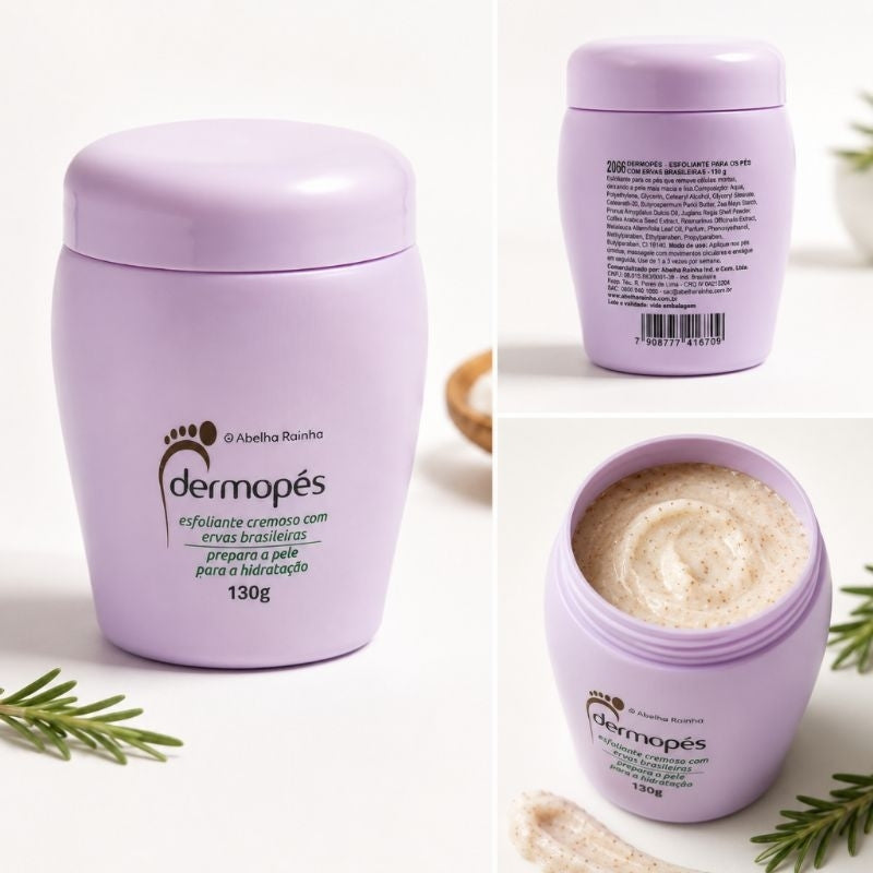 Esfoliante Cremoso para os Pés Dermopés Abelha Rainha 130g
