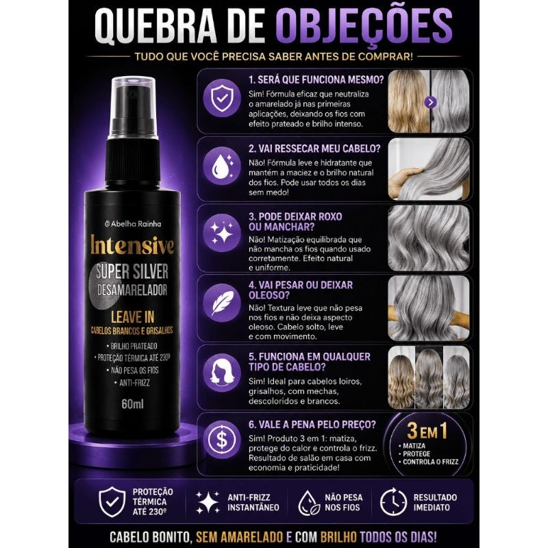 Kit Leave-in Super Silver Abelha Rainha