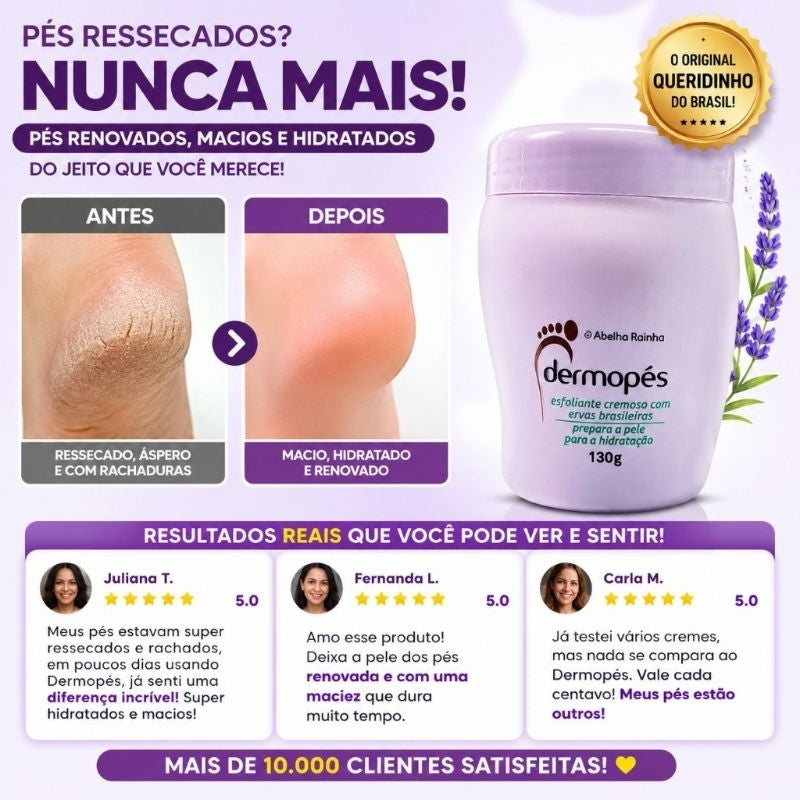 Esfoliante Cremoso para os Pés Dermopés Abelha Rainha 130g