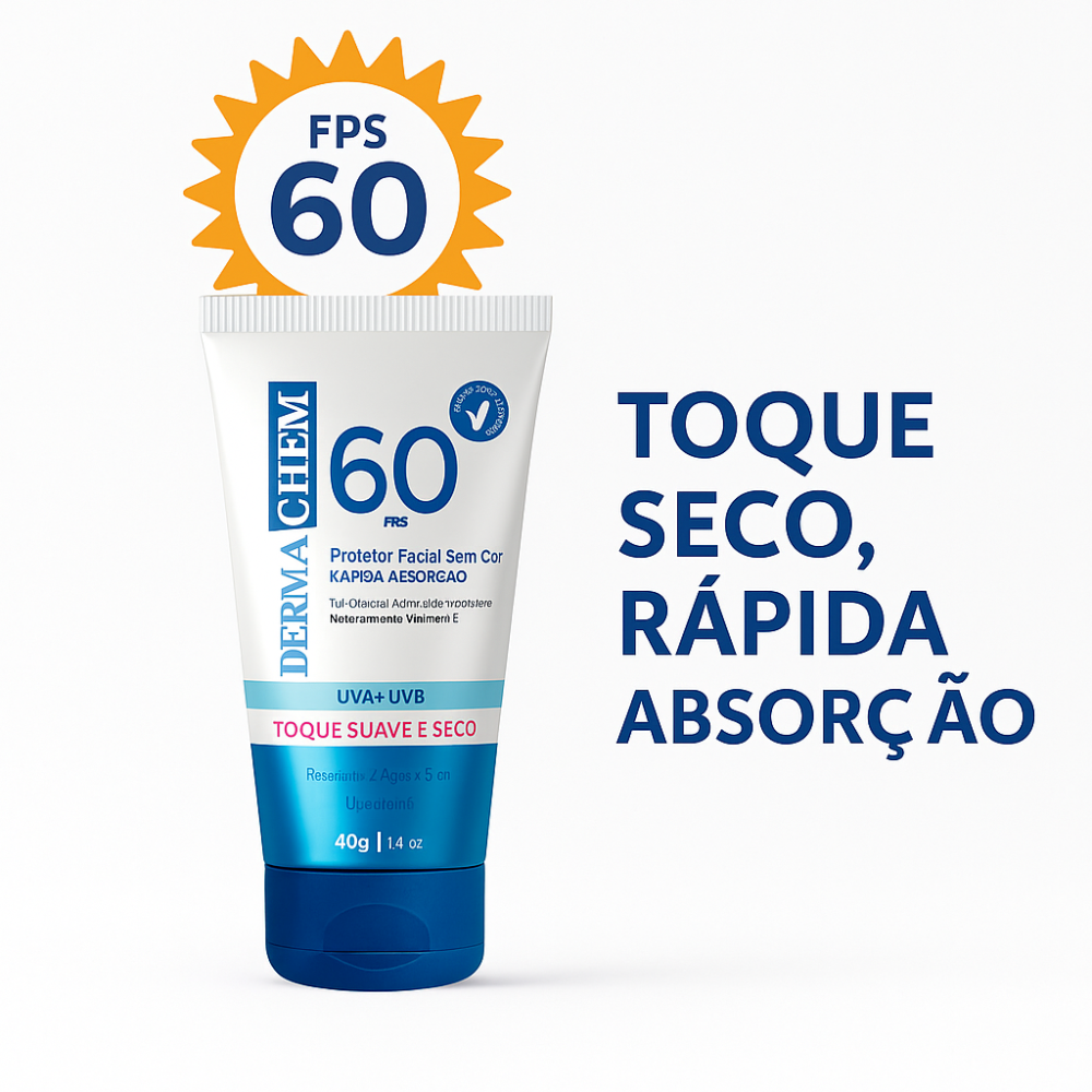 Dermachem Protetor Solar Rosto Fps 60 Sem Cor 40G