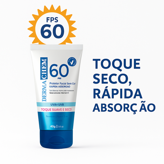 Dermachem Protetor Solar Rosto Fps 60 Sem Cor 40G