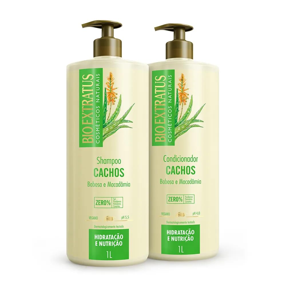 Kit Cachos Bio Extratus Shampoo e Condicionador 1L Hidratação Intensa