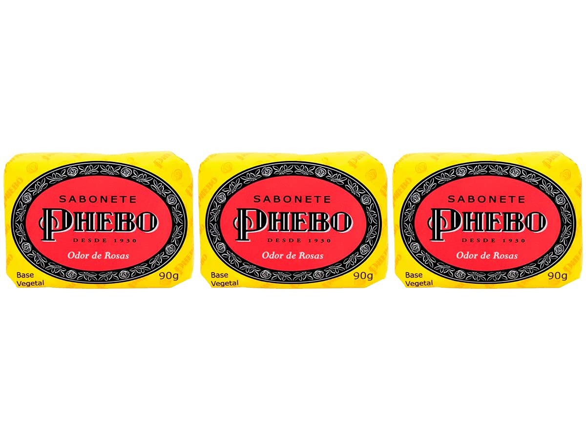 Kit 3 Phebo Sabonete em Barra Odor de Rosas Granado 90g