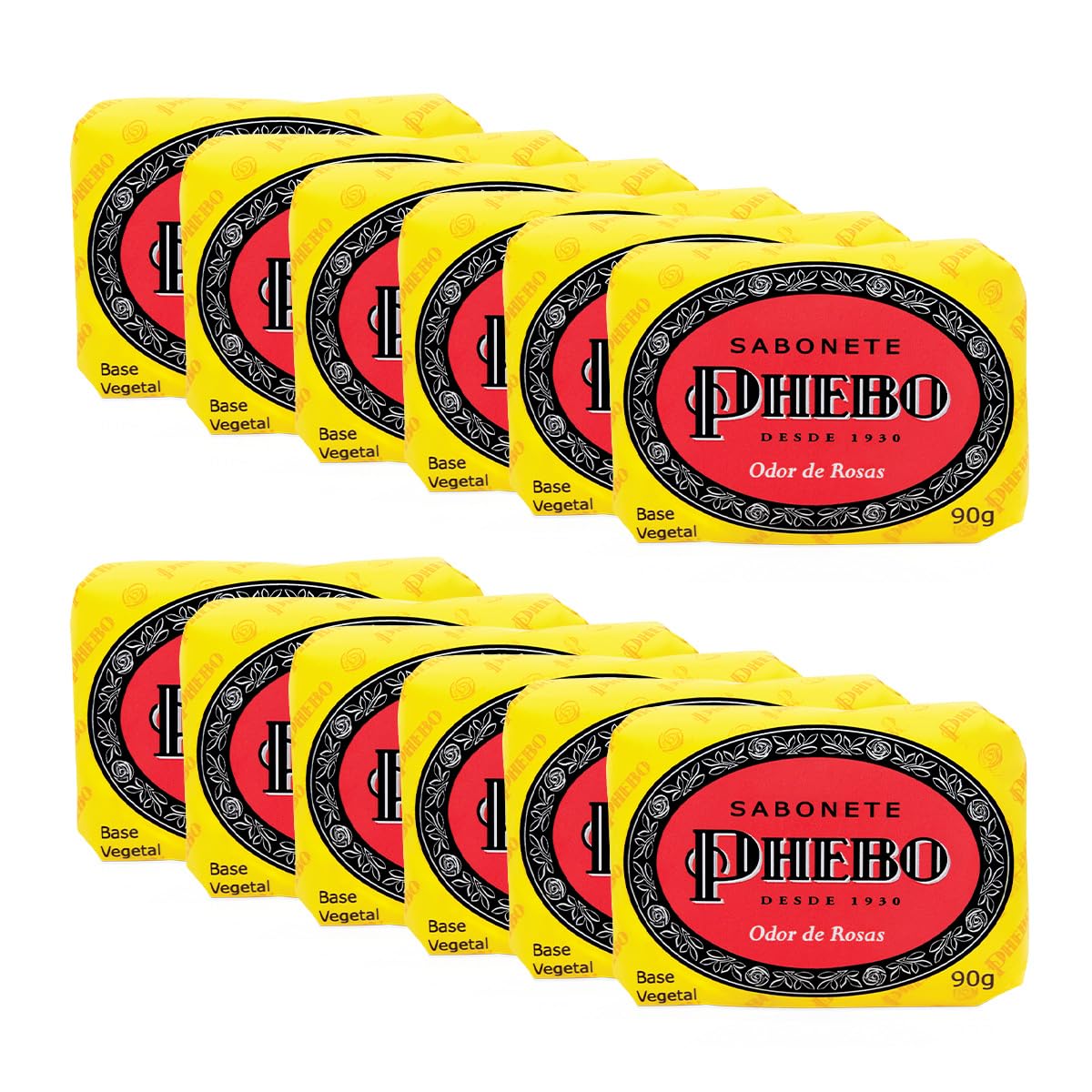 Phebo Sabonete, Odor De Rosas, 90g, 12 Unidades