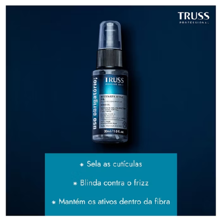 Truss Óleo Reconstrutor Uso Obrigatório | Tratamento Capilar para Brilho, Reconstrução e Proteção | 30ml