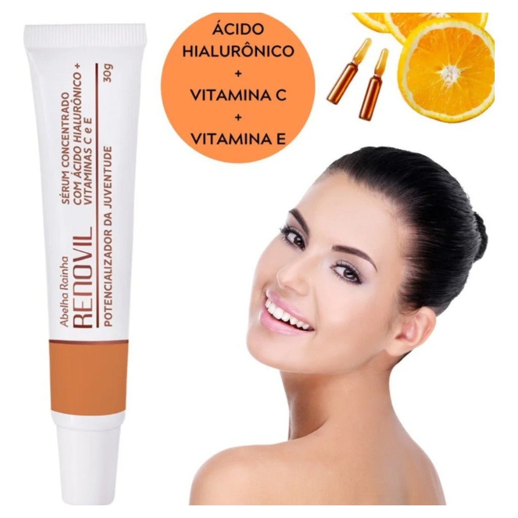 Kit 2 Sérum Concentrado Abelha Rainha - Renovil 30g: Hidratação e Hidratação e Antioxidante