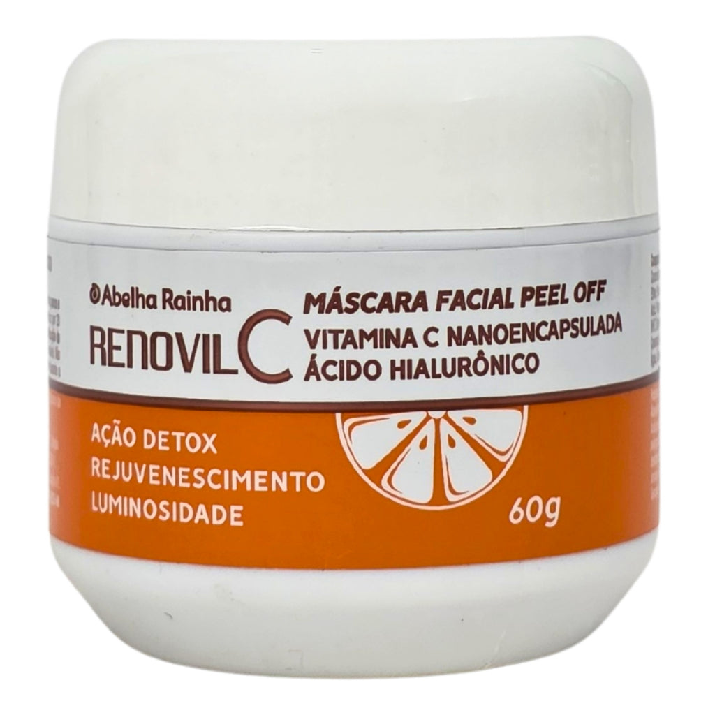 Máscara Facial Peel Off Renovil C Abelha Rainha Vitamina C Nanoencapsulada Ácido Hialurônico 60g Detox Iluminadora