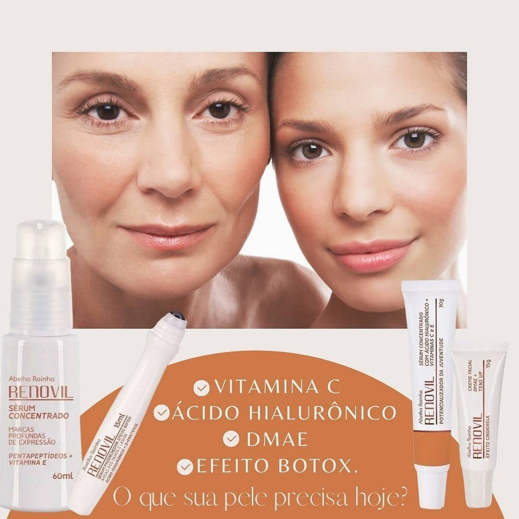 Kit 2 Sérum Concentrado Abelha Rainha - Renovil 30g: Hidratação e Hidratação e Antioxidante