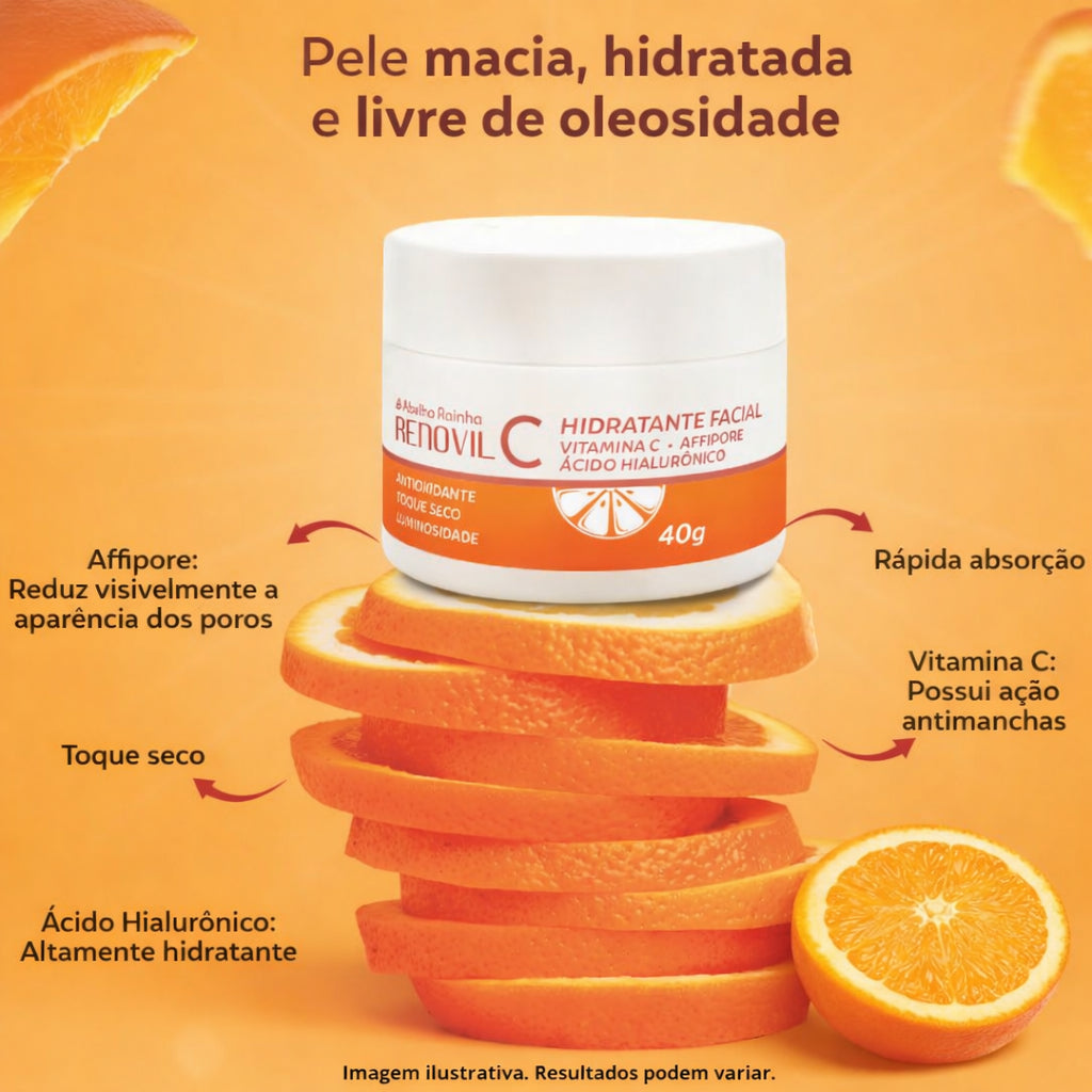 Hidratante Facial Renovil C Abelha Rainha Vitamina C 40g
