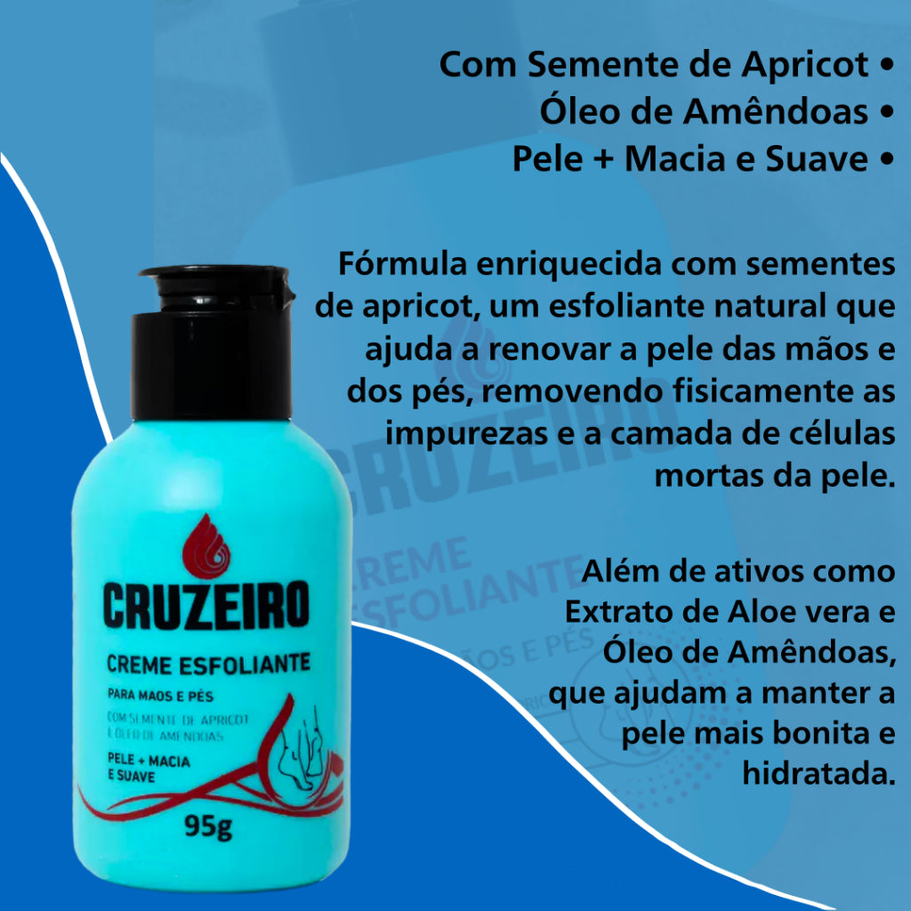 Kit Faça Você Mesma Cruzeiro – Acetona + Amolecedor de Cutículas + Esfoliante + Creme para os Pés | Cuidados Completos