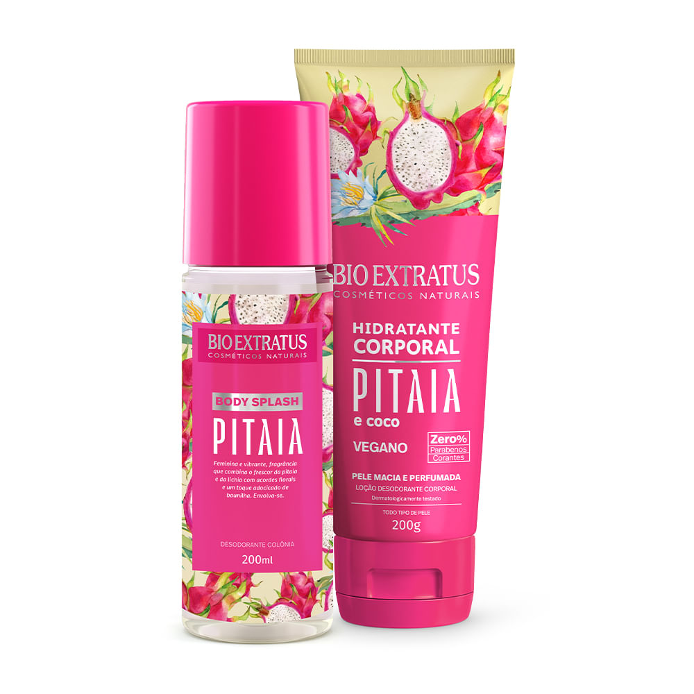 Kit Bio Extratus Pitaya Body Splash 200ml + Hidratante Corporal 200g Vegano Edição Limitada