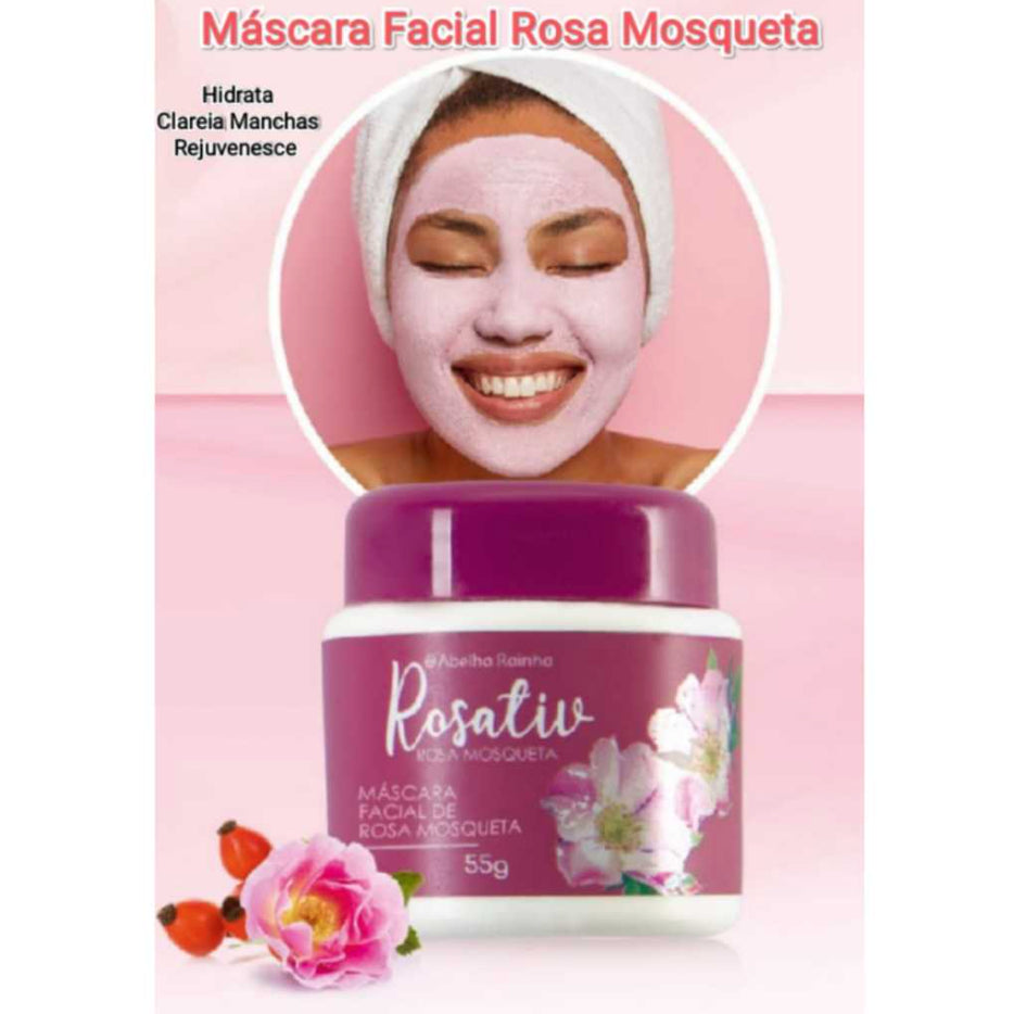 Máscara Facial Rosa Mosqueta 3 em 1 55g Abelha Rainha