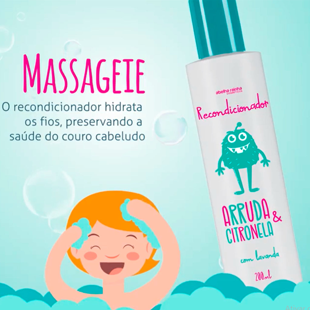 Kit Shampoo + Condicionador Arruda & Citronela com Lavanda 190ml – Abelha Rainha | Proteção, Frescor e Cabelos Macios