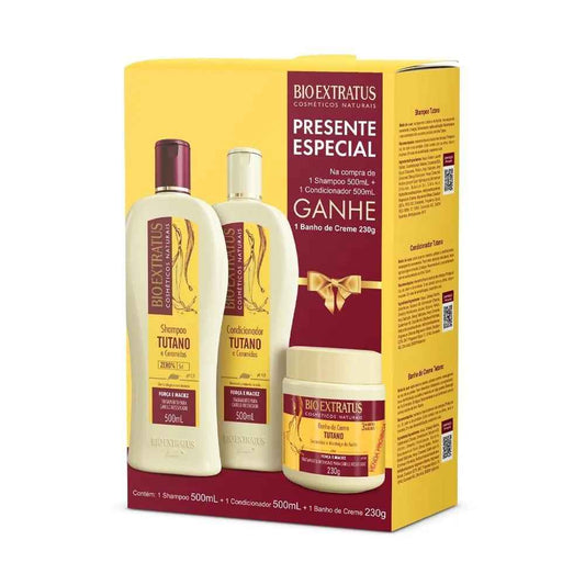 Kit Bio Extratus Tutano Shampoo 500ml + Condicionador 500ml + Creme 230g Força e Maciez