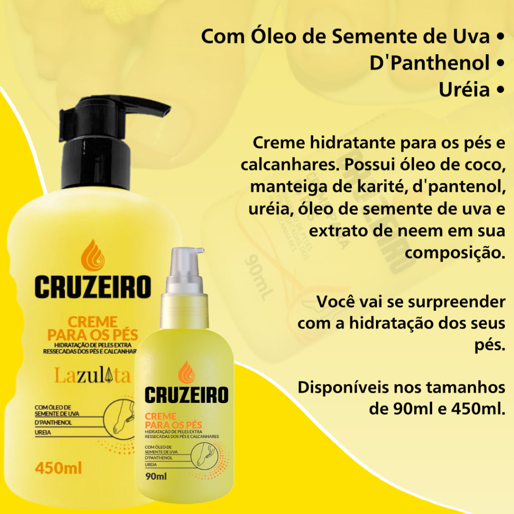 Kit Faça Você Mesma Cruzeiro – Acetona + Amolecedor de Cutículas + Esfoliante + Creme para os Pés | Cuidados Completos