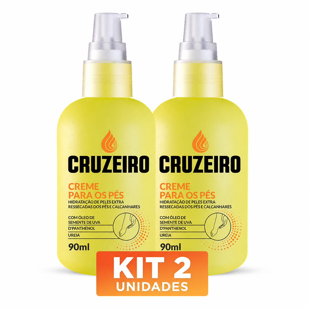 Kit 2 Creme Para Os Pés Cruzeiro 90ml – Hidratação e Cuidado Diário Para os Pés