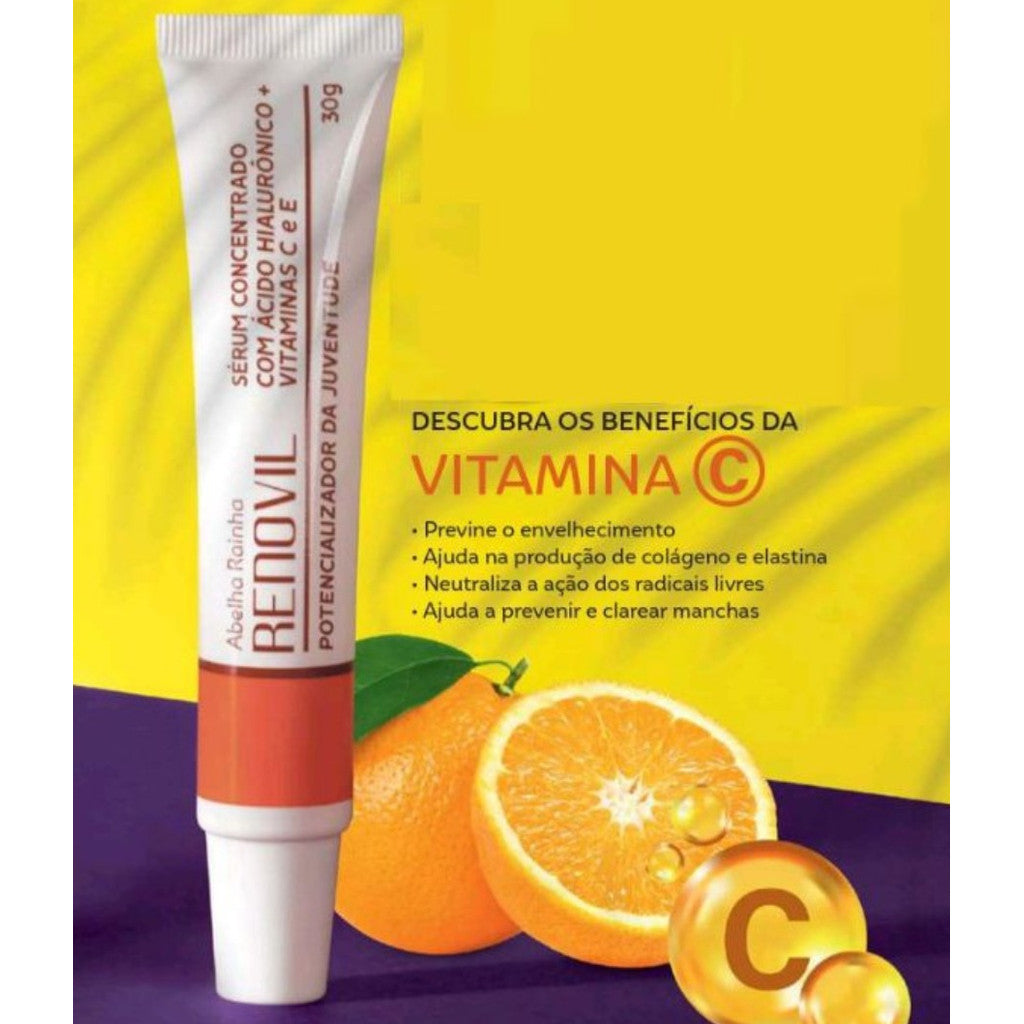 Kit 2 Sérum Concentrado Abelha Rainha - Renovil 30g: Hidratação e Hidratação e Antioxidante