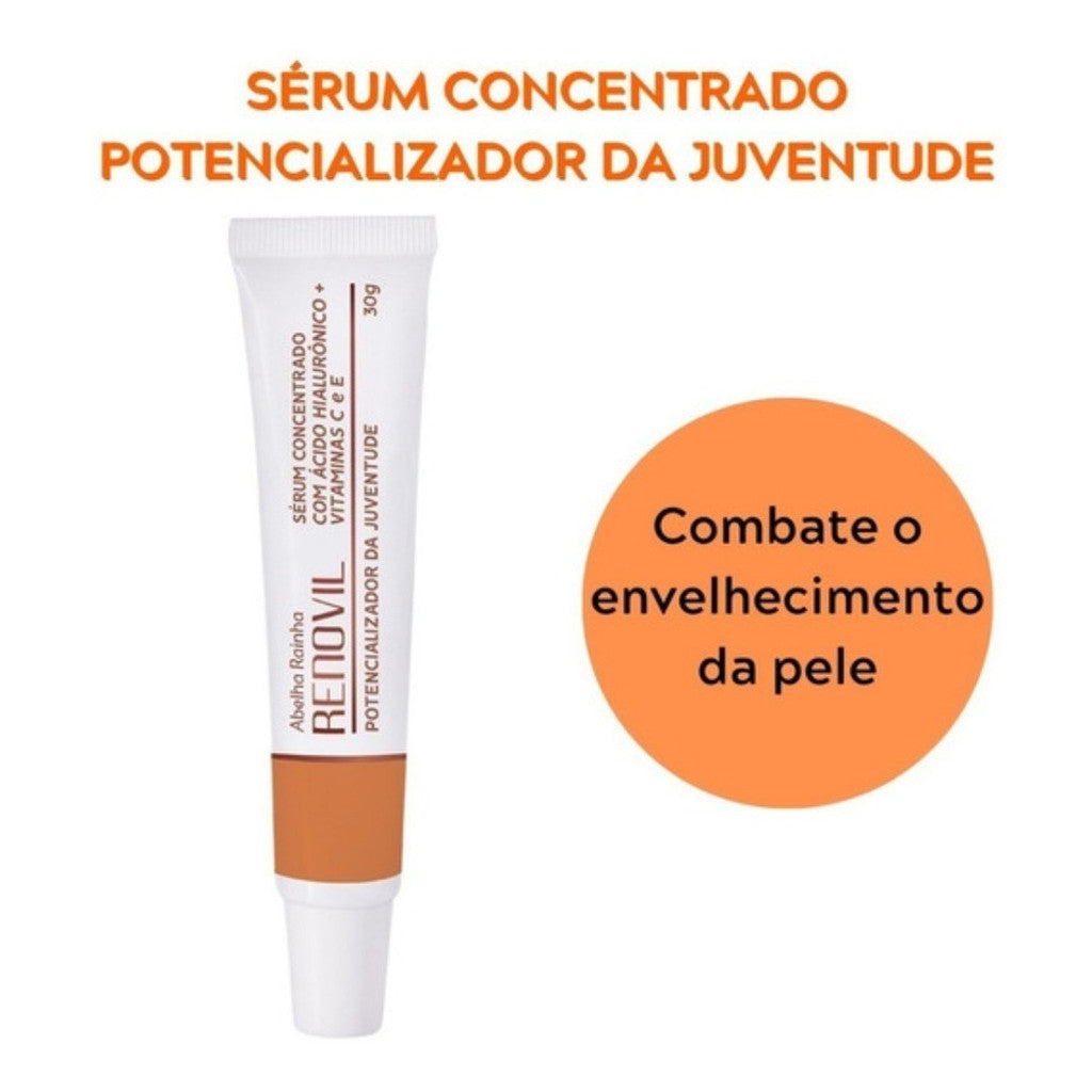 Kit 2 Sérum Concentrado Abelha Rainha - Renovil 30g: Hidratação e Hidratação e Antioxidante