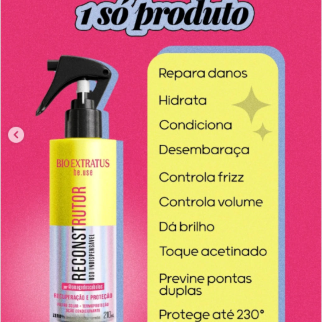 Finalizador Spray Reconstrutor Be.Use Bio Extratus 210 ml