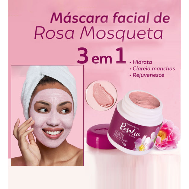 Máscara Facial Rosa Mosqueta 3 em 1 55g Abelha Rainha