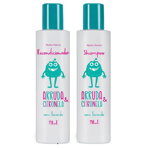 Kit Shampoo e Condicionador Arruda e Citronela com Lavanda Abelha Rainha 190ml