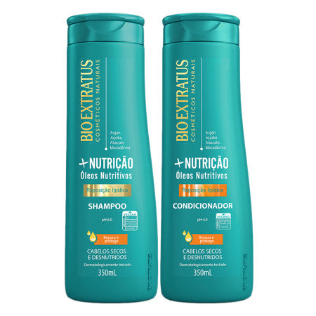 Kit Bio Extratus Nutrição Shampoo 350ml + Condicionador 350ml + Máscara 90g Óleos Nutritivos